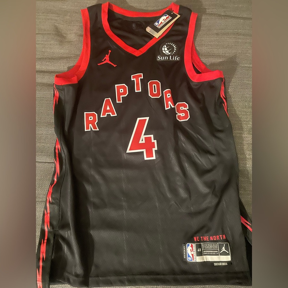 NWT - Size Large (48) Scottie Barnes #4 Black Toronto Raptors Swingman Jersey